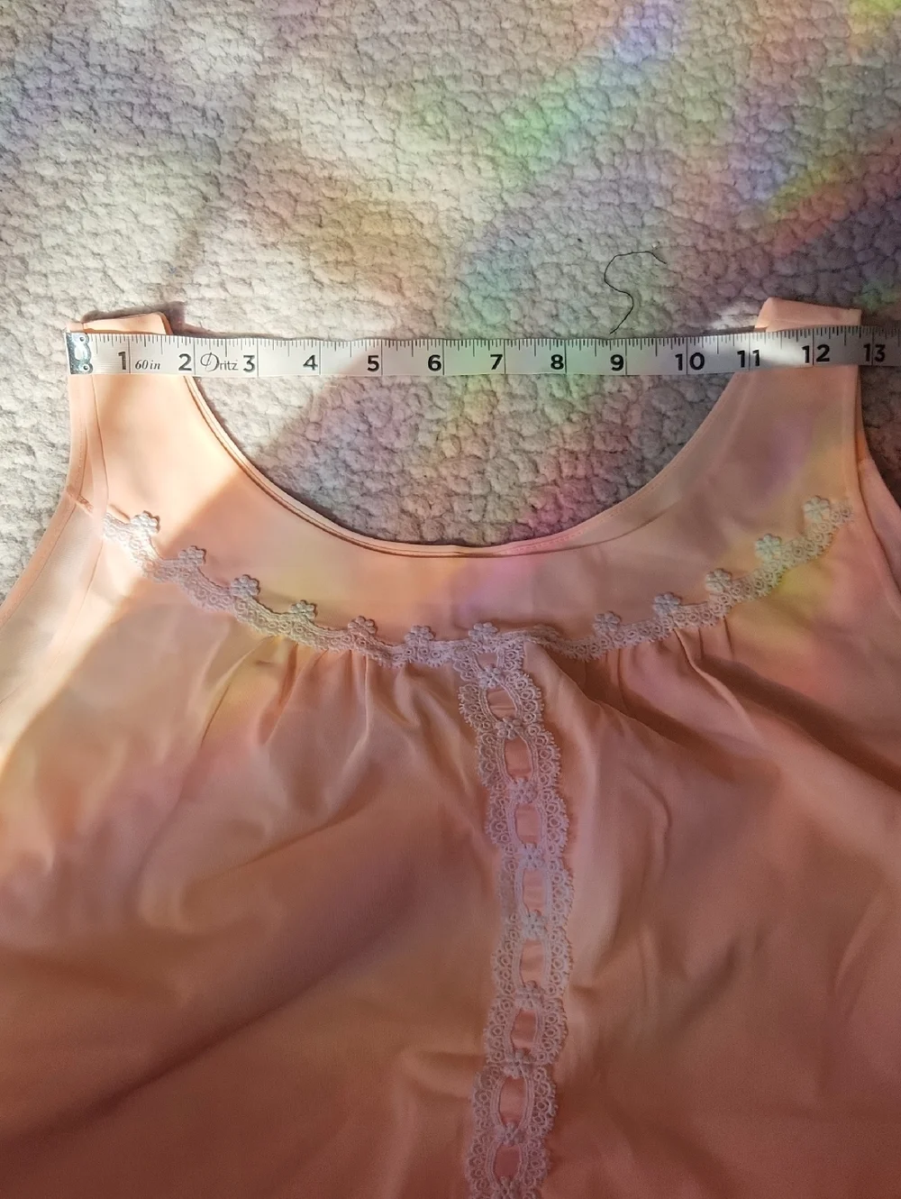 LORRAINE, Vintage Women's Soft Pink, Lace, Embroided Slip And Nightgown Set Sz M